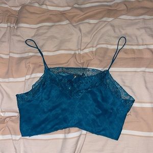free people satin and lace crop top